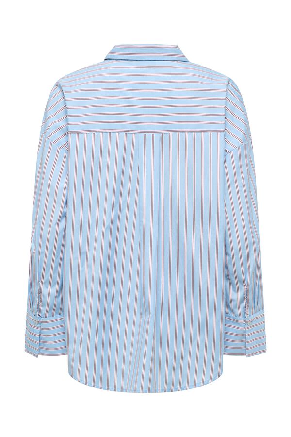 Only Camisa de rayas manga larga azul