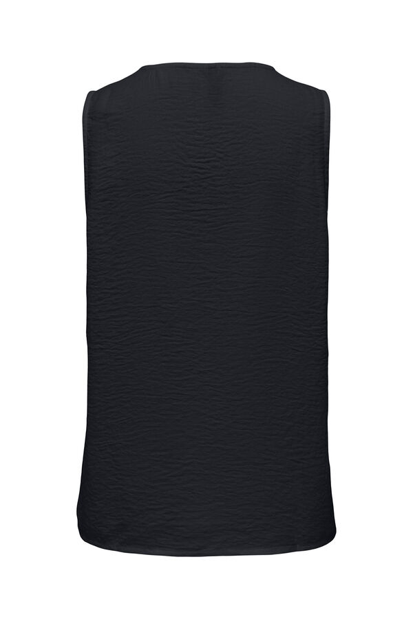 JDY Sleeveless front pleat blouse black