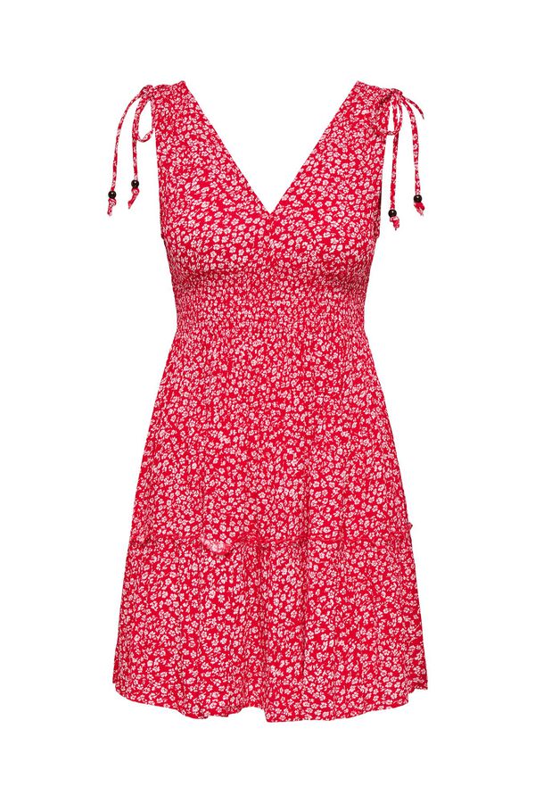 Only Floral print short dress brown