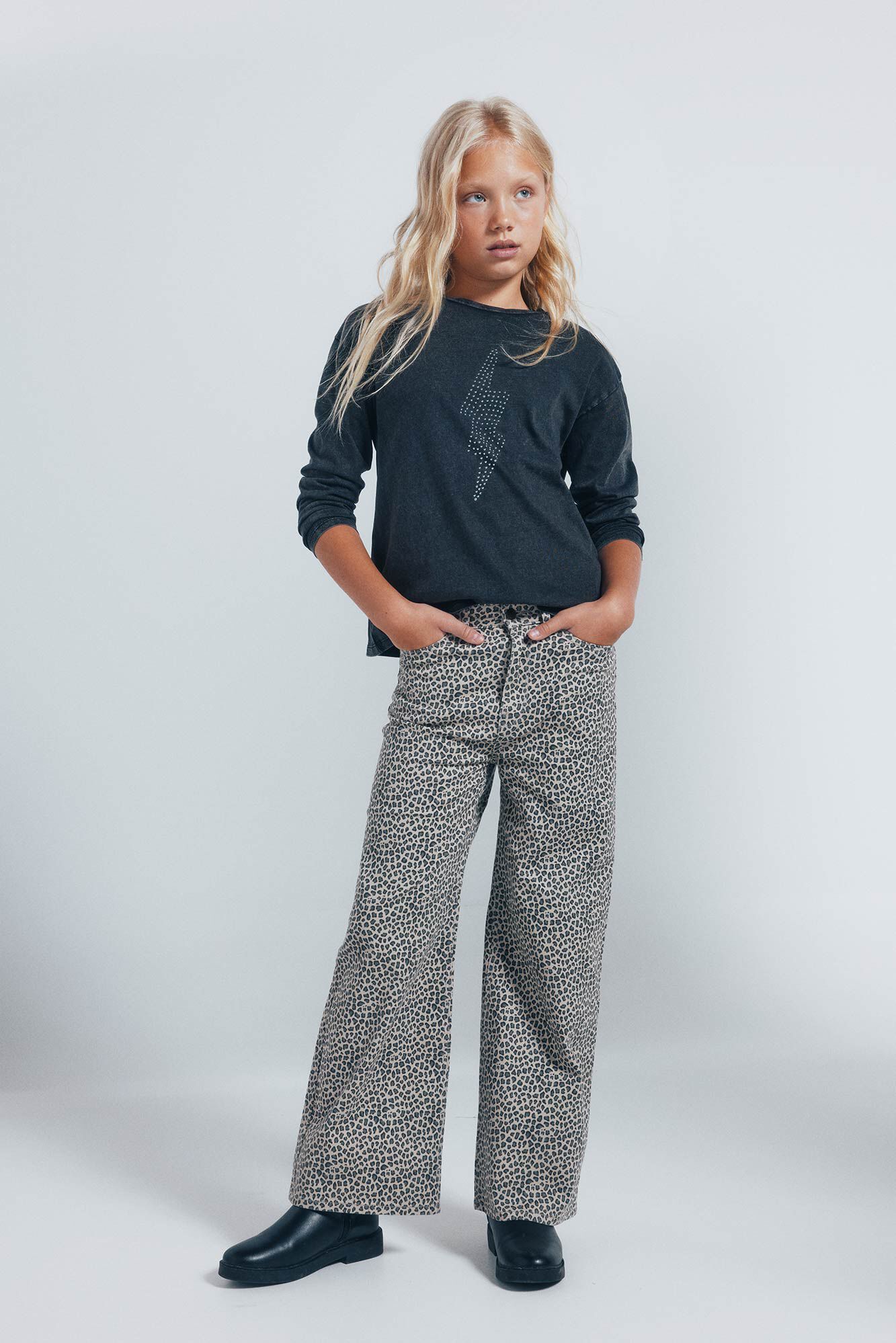 Springfield Kids Culotte pantalone sa životinjskim dezenom za devojčice