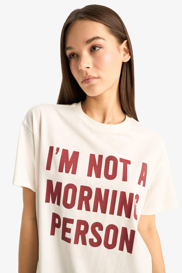 DeFacto Camiseta suave estampada blanco