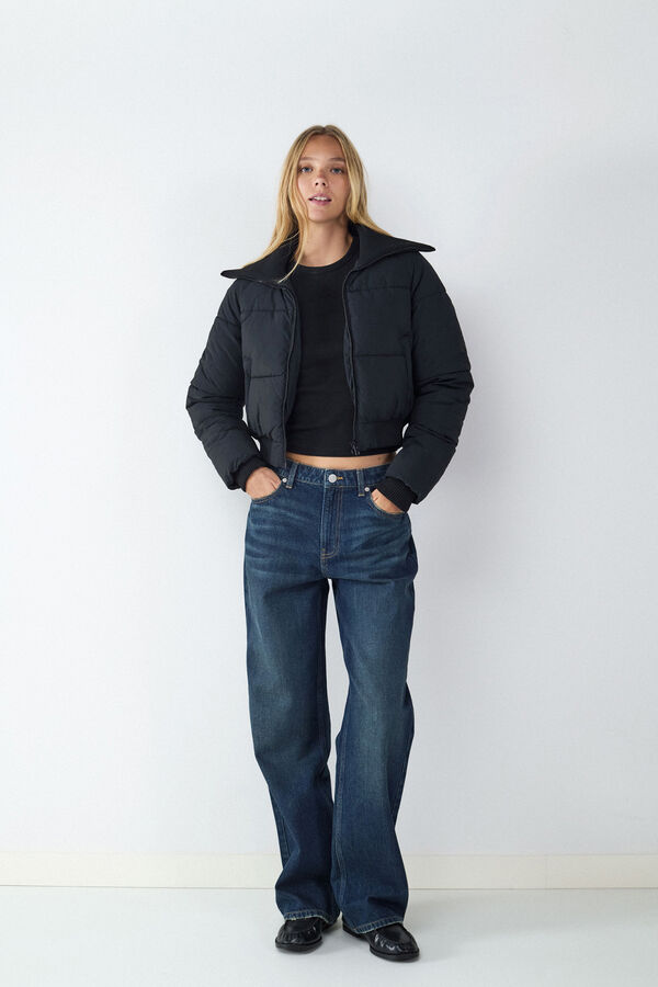 Balmohk Abrigo puffy cropped negro