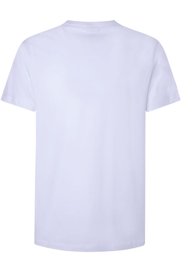 Springfield T-shirt homem de manga curta com fotoprint de bandeira.  branco