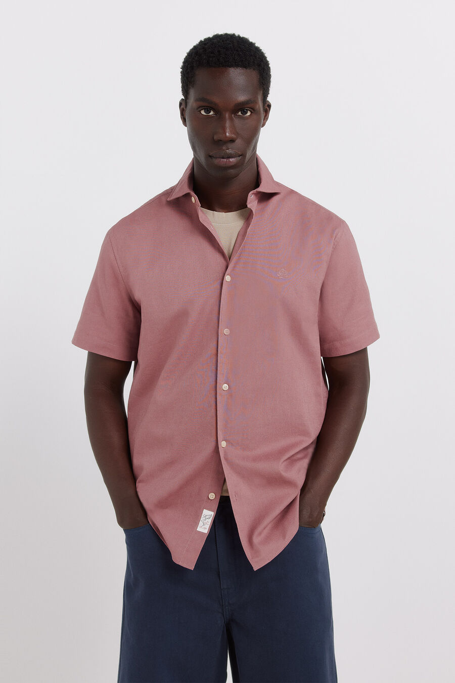 Camisa manga corta lino