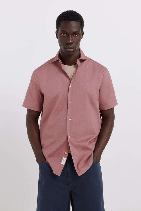 Springfield Linen short sleeve shirt red