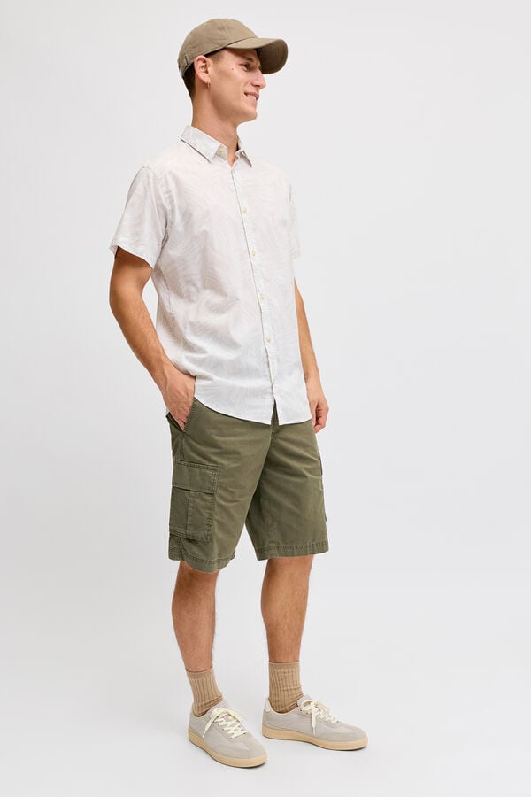 JJ REBEL Relaxed fit cargo Bermuda shorts green