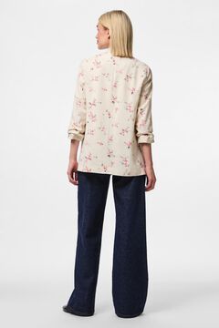 Pieces Blazer estampada floral con manga tres cuartos