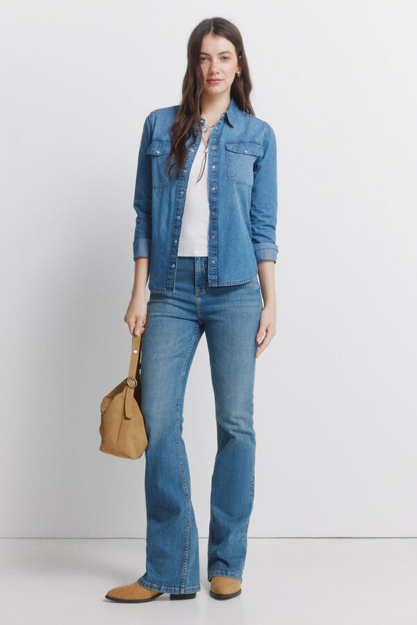 Springfield Teksas ko&scaron;ulja sa pamučnim džepovima Plava