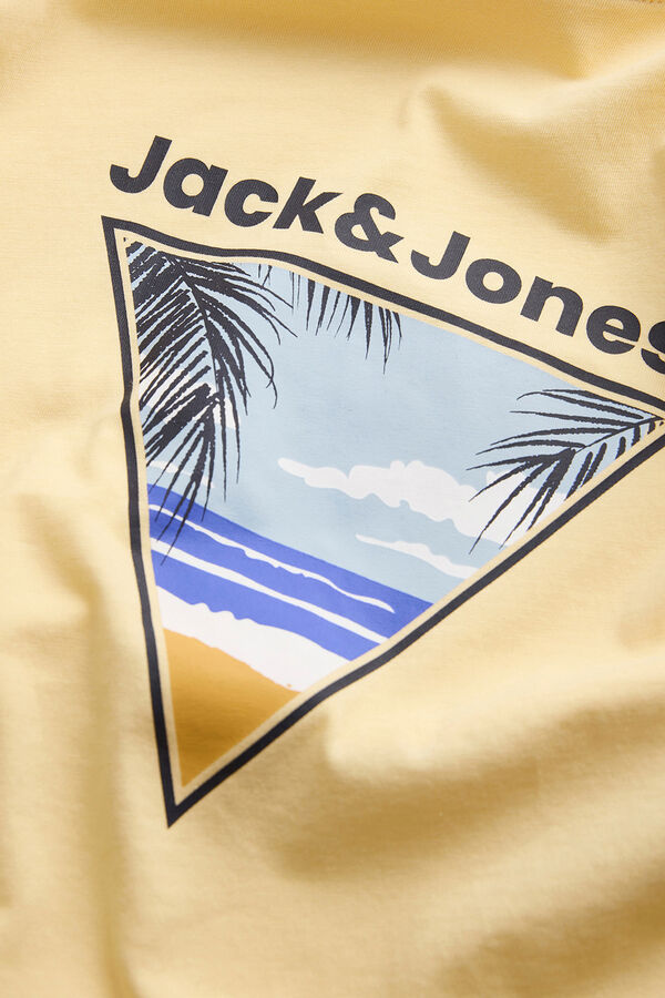 Jack & Jones Camiseta manga corta de algod&oacute;n amarillo