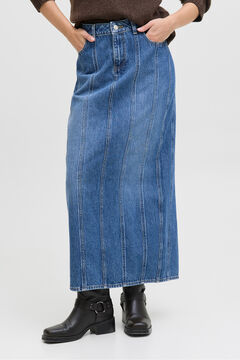 Jack & Jones Denim midi saia com recortes