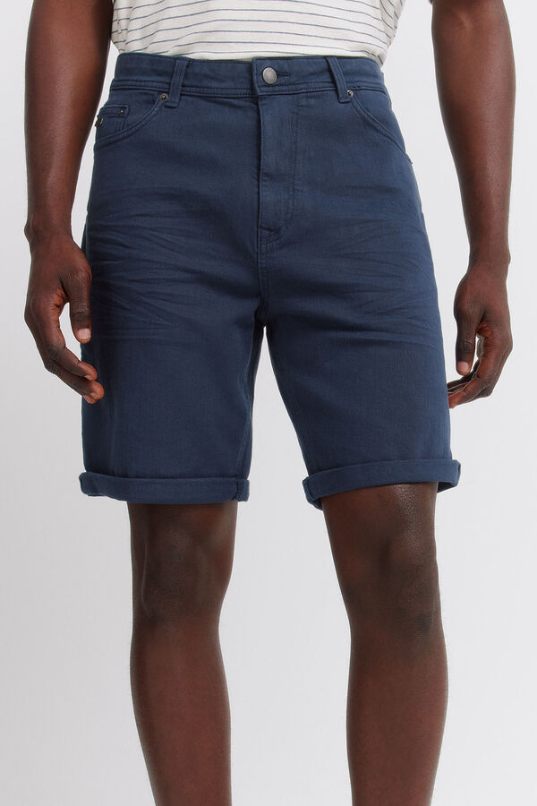 Springfield Washed 5-pocket slim fit Bermuda shorts blue