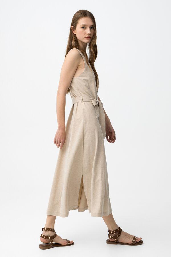 Tiffosi Button-up midi dress nude