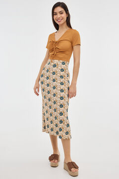 Springfield Tight Midi Print skirt natural