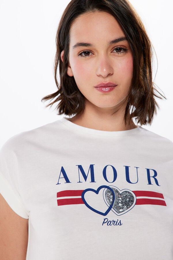 Springfield Camiseta "Amour" estampado tostado