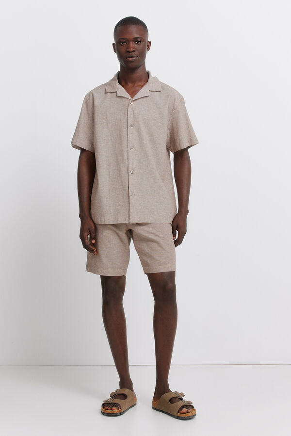 Springfield Linen short sleeve shirt nude