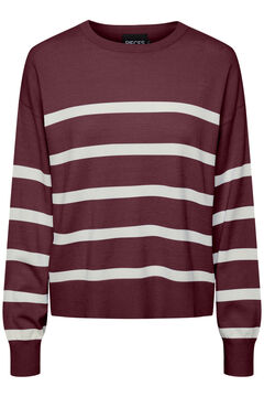 Pieces Striped round neck jumper