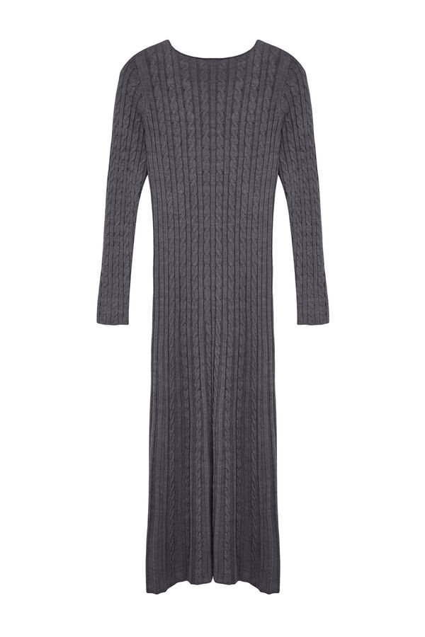 Trendyol Vestido largo b&aacute;sico gris