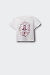 Springfield Kids Majica kratkih rukava za devojčice Stay wild Bež