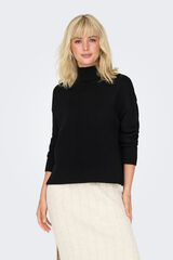 Only Jersey de punto con cuello subido negro