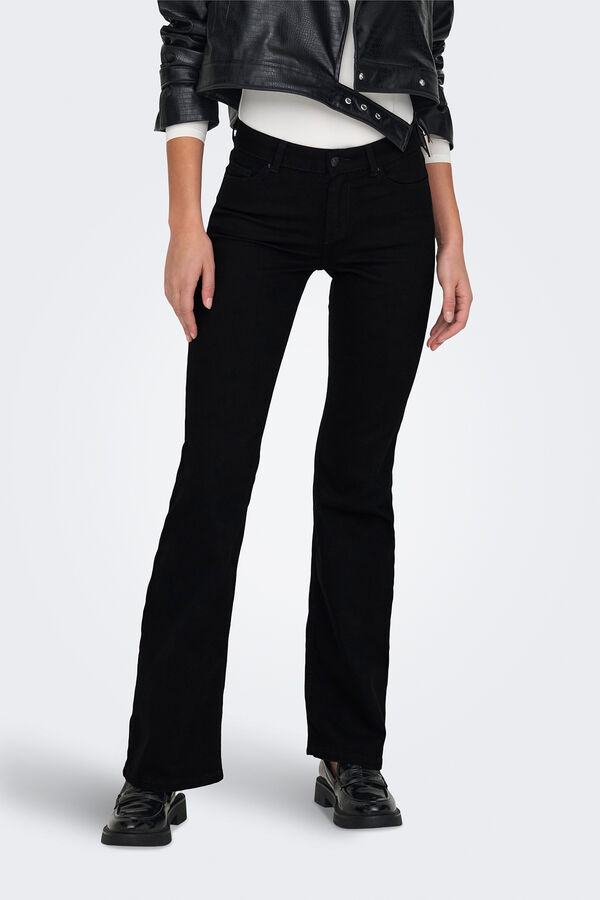 Only Mid rise flare jeans black