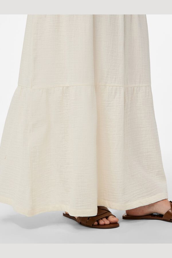Pieces Cotton long skirt white