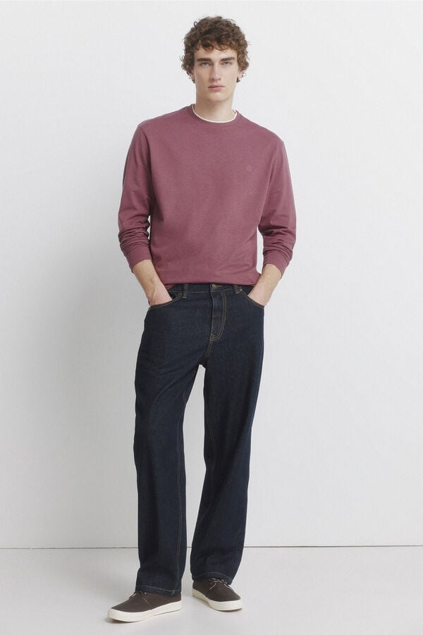 Springfield long sleeve T-shirt with double melange effect red