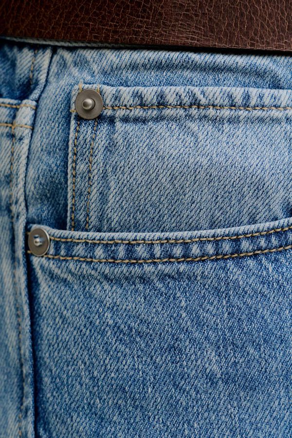 Jack & Jones Cotton wide leg mid-rise jeans bleu