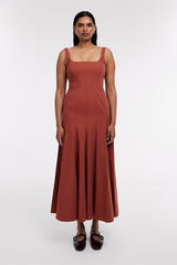 Topshop Strappy midi dress red