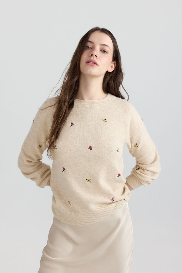Springfield Floral embroidered jumper blue