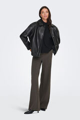 Only Bomber de piel vegana negro