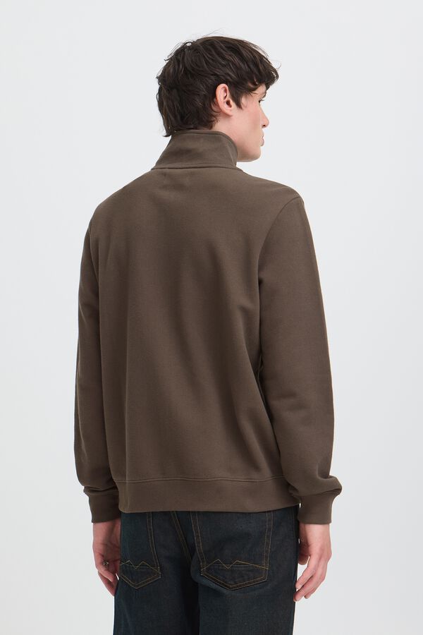 Blend High neck zip fastening sweatshirt nude