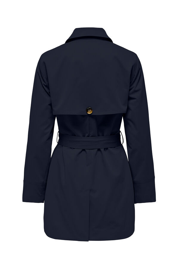 JDY Trench coat with belt buttons blue
