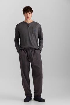 Springfield Long pyjamas with dog drinking coffee print