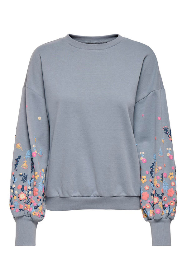 Only Sudadera cuello redondo azul