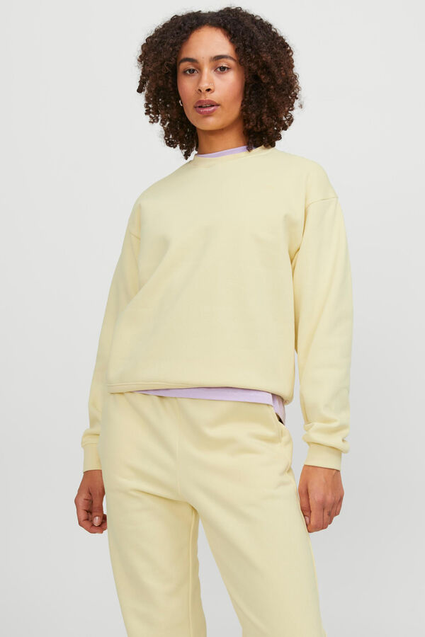 Springfield Basic-Sweatshirt mit Rundhalsausschnitt banana