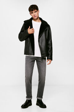 Springfield Jeans slim em cinzento-escuro com lavagem cinzento