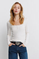 Springfield Lace long sleeve T-shirt brown