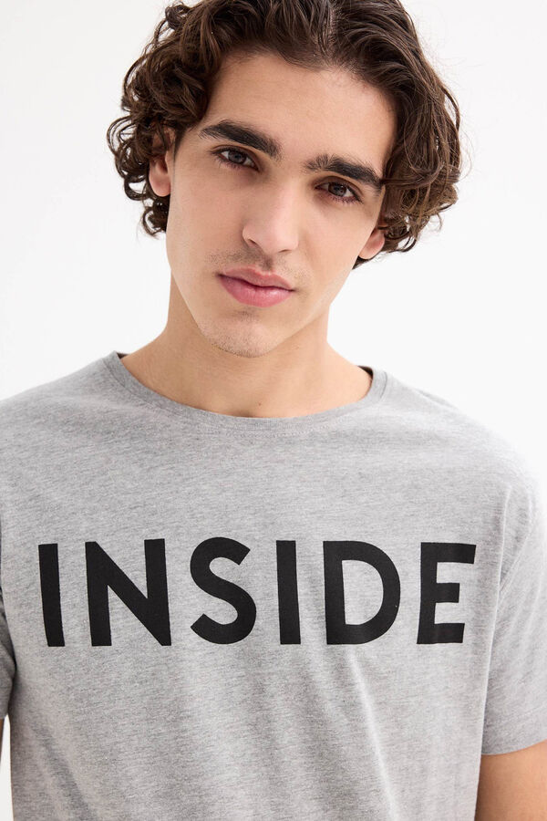 Inside Camiseta B&aacute;sica Print Logo gris