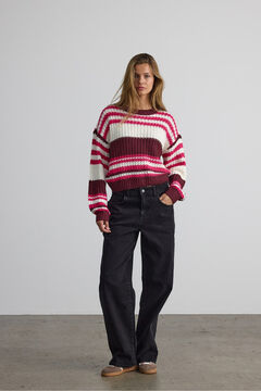 Noisy May Camisola riscas gola redonda