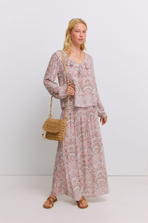 Springfield Honeycomb midi skirt printed