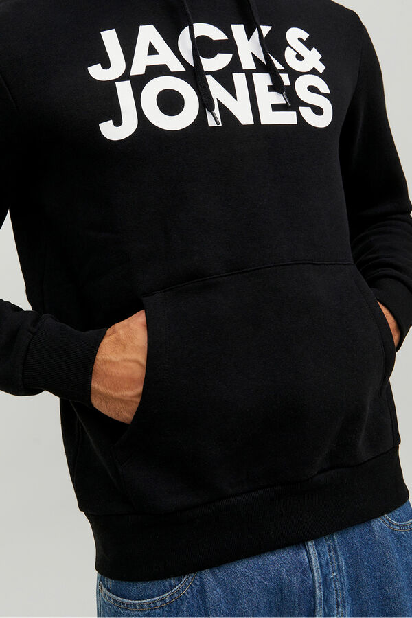 Jack & Jones Sudadera logo capucha negro