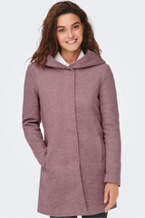 Only Abrigo midi de pa&ntilde;o rosa