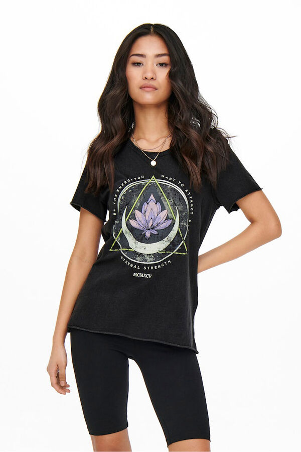 Only Printed short-sleeved T-shirt grey