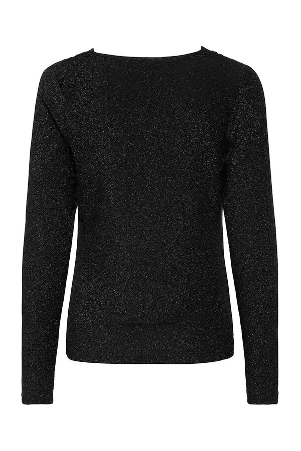 Only Top drapeado com glitter preto