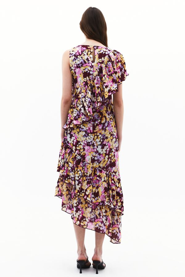 Oxxo Vestido midi asim&eacute;trico rosa