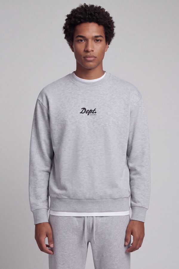 JJ REBEL Sweatshirt em algod&atilde;o cinzento