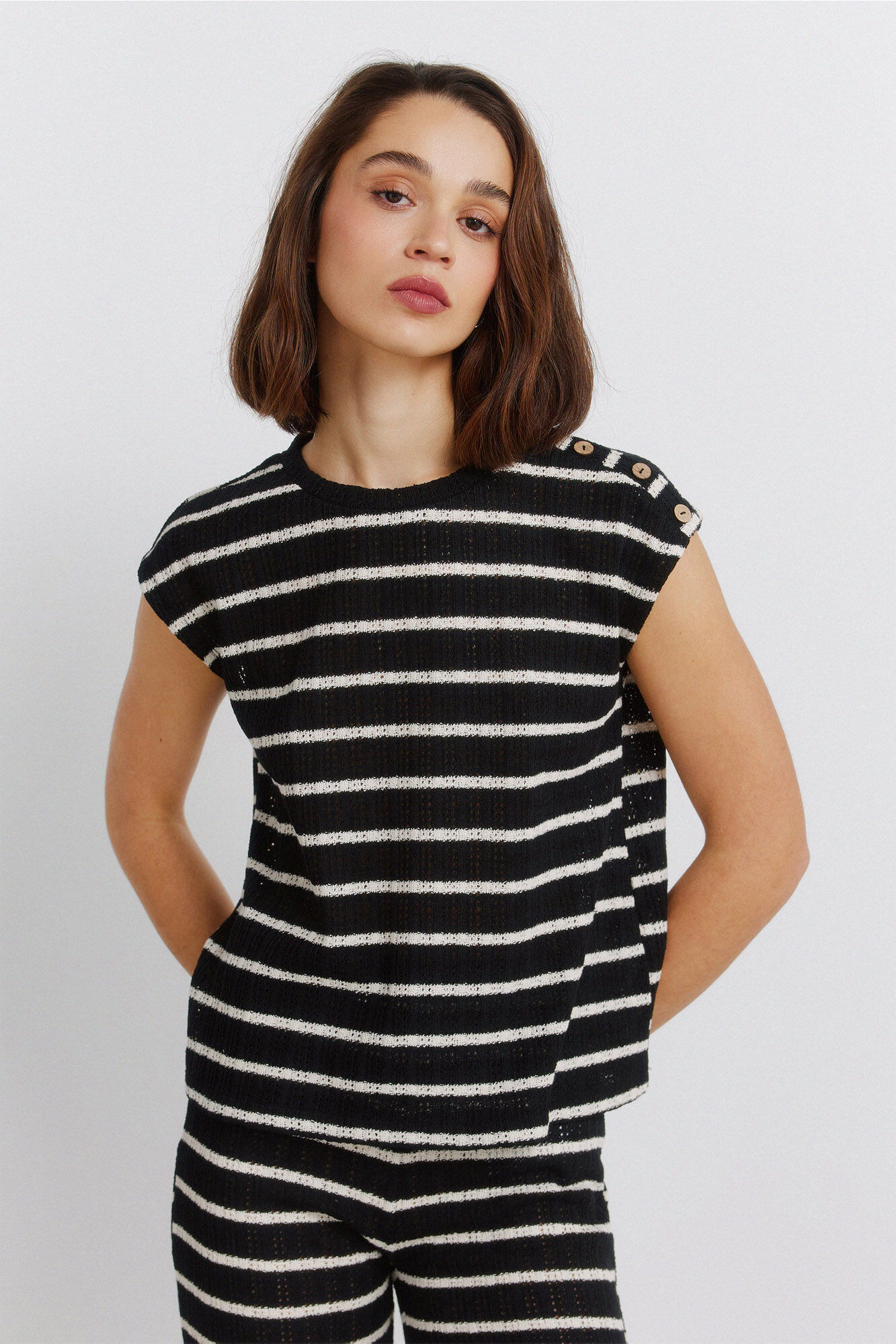 Springfield Striped jersey-knit T-shirt