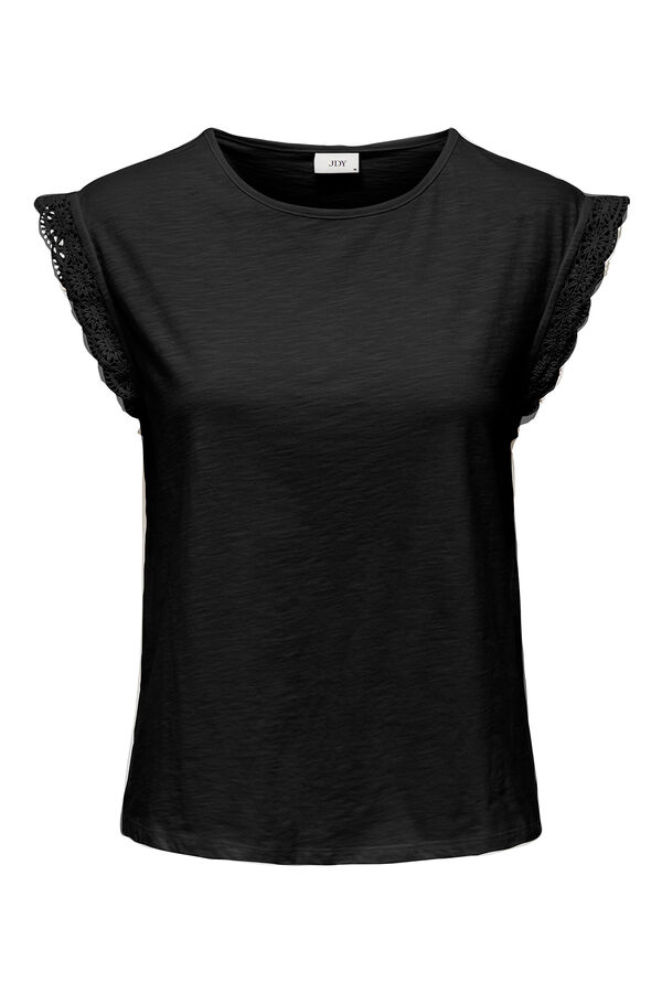 JDY Camiseta sin mangas encaje negro
