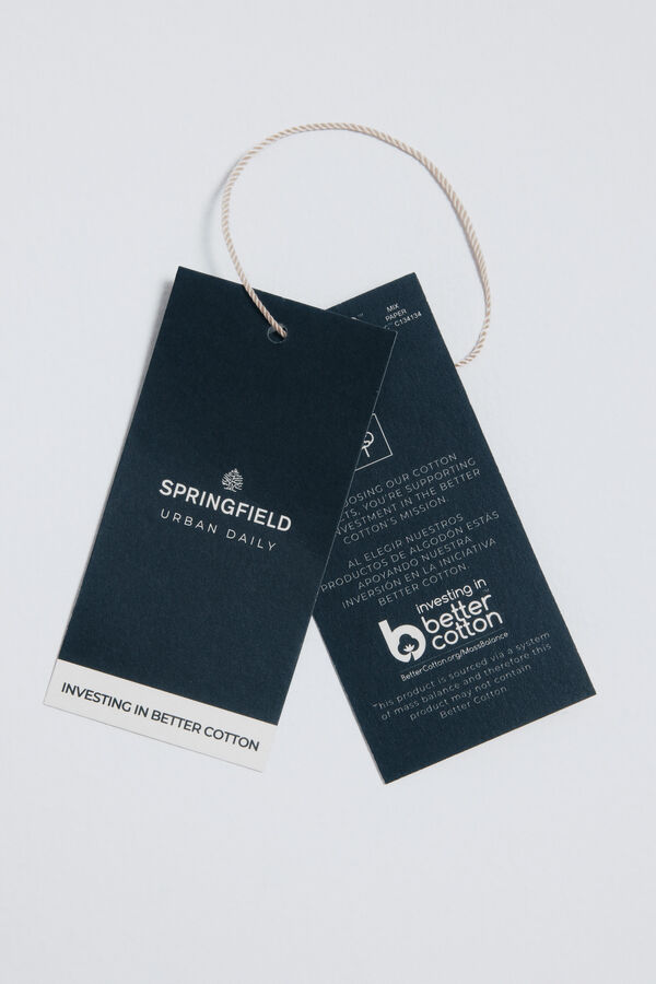 Springfield Slim fit piqué polo shirt black