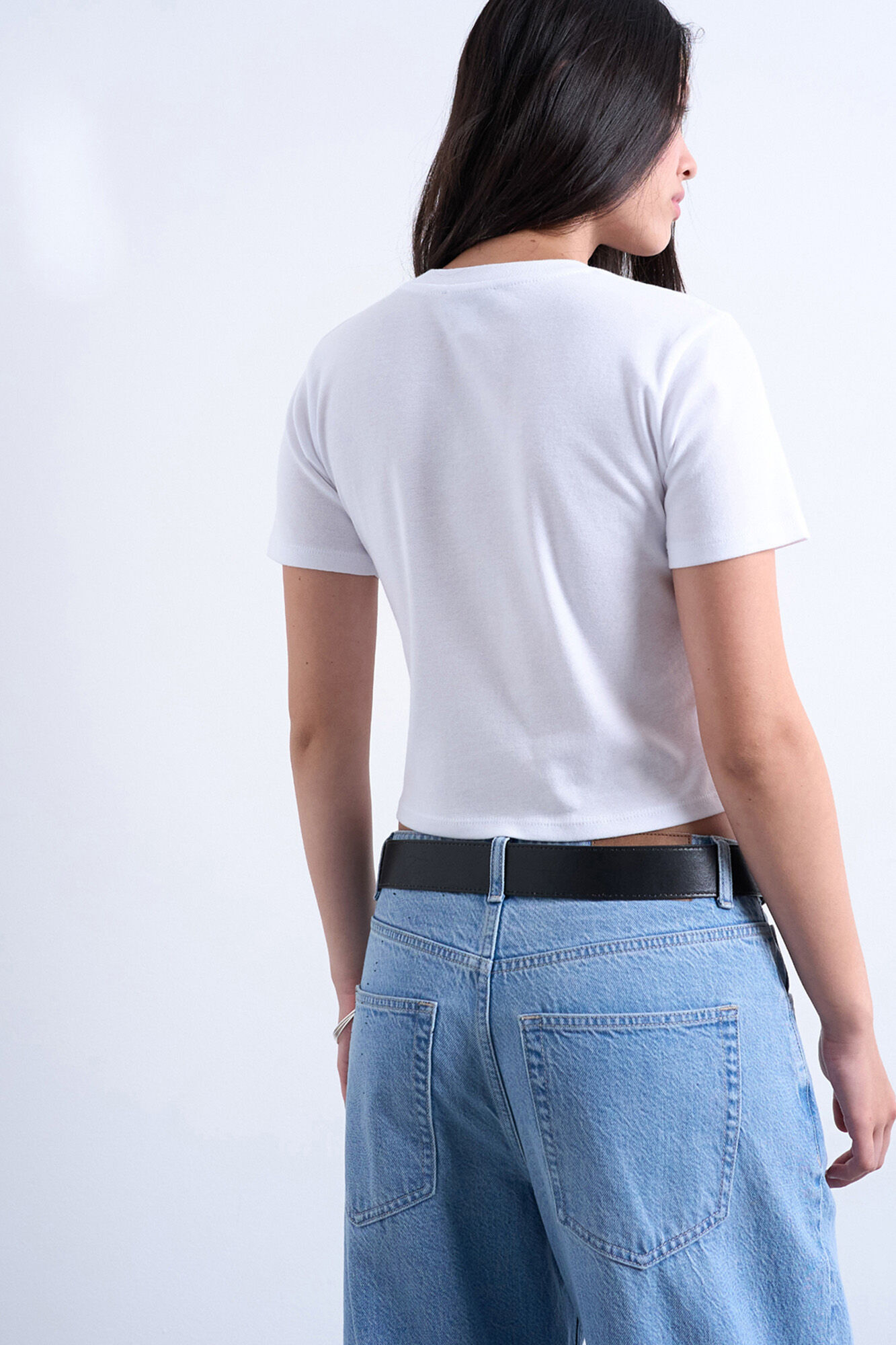 Topshop Camiseta corta b&aacute;sica de manga corta